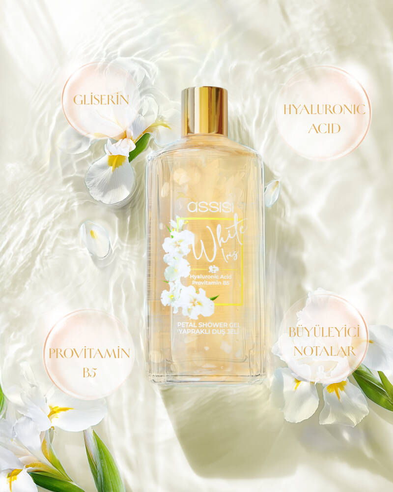 Assisi White Iris Hyaluronic Acid & Provitamin B5 Nemlendirici Yapraklı Duş Jeli 500 ml