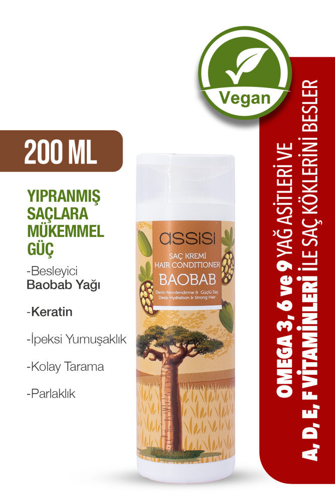 Baobab Yağlı Kremi 400 ml - Yıpranmış Saçlar İçin Vegan Derinlemesine Temizlik ve Besleyici Bakım