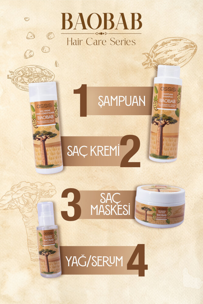 Baobab Yağlı Kremi 400 ml - Yıpranmış Saçlar İçin Vegan Derinlemesine Temizlik ve Besleyici Bakım