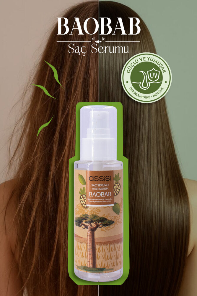 Saç Serumu Baobab 100 ml - E Vitamini, UV Koruma, Besleyici, Vegan, Nemlendirici, Parlaklık