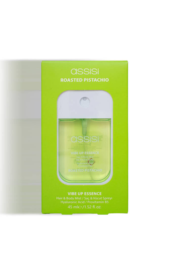 Roasted Pistachio Hyaluronik Asit Provitamin B5 Saç ve Vücut Spreyi 45 ml Fıstık Sandal Ağacı Kokulu